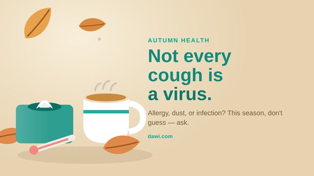 Cozy autumn flat-lay with warm tea and tissues — autumn cough guide, Kuwait