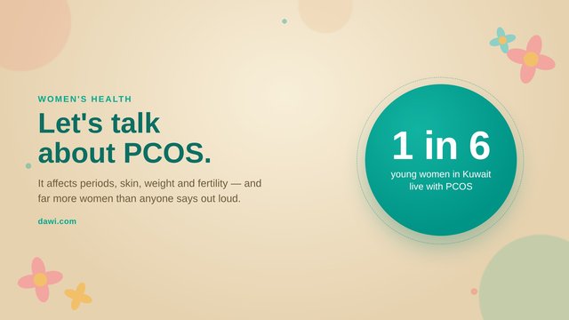 PCOS women's health guide — 1 in 6 young women in Kuwait, Dawi